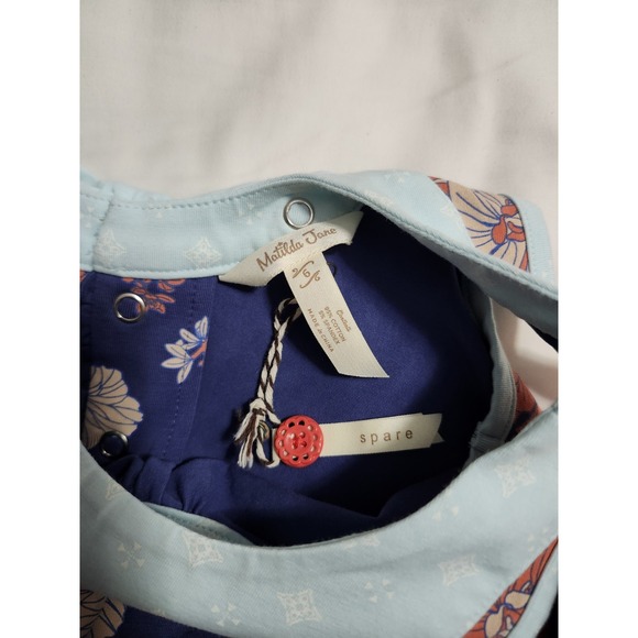 NWT Matilda Jane 6 No One Like You Tunic Spare Button Intact Blue Coral Pink - Picture 3 of 3